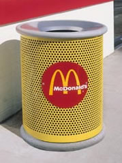 38 gallon metal trash containers with logo