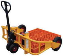 The All Terrain Pallet Truck is easy to operate with a three position handle - up, down and neutral. 