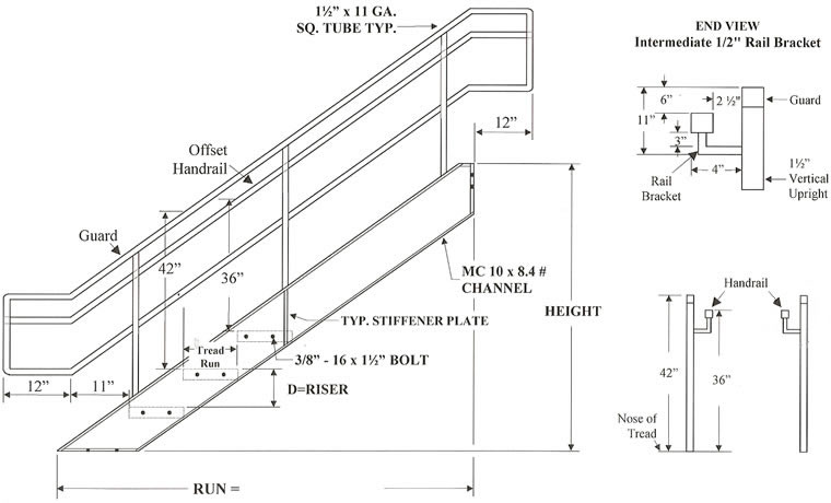 Aluminum Boca Prefab Stairways, Commercial Stair, Galvanized Stairs