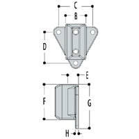 Type L68 Wall Flange is made so that the upright cannot drop through 
	the socket.