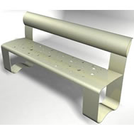 steel bench with back