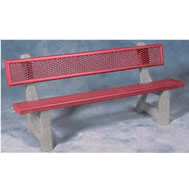 steel and concrete benches