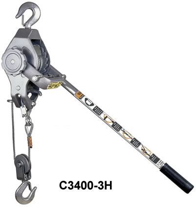 Cable Puller C3400 has an overload indicating reversible handle that changes position easily, so pull is always possible in the right direction against the load.