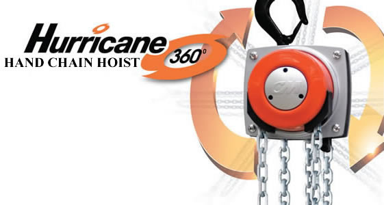 Hurricane 360 Degree Hand Chain Hoist allows for lifting and positioning from virtually any angle.