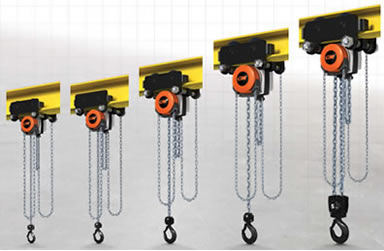 The Hurricane 360 Degree Army-Type Hand Chain Hoist has steel load bars connected directly to the hoist frame for added strength and durability.