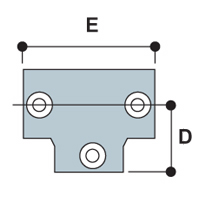 As there are two socket set screws in the sleeve, this Type 25 Three Socket Tee fitting can be used where a join is require in the horizontal tube.
