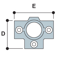 Type 35 Three Socket Cross is designed so that the upright passes through the fitting.