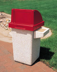 concrete 30 gallon waste containers with snuffer
