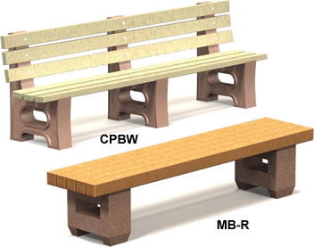 wooden benches