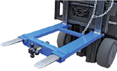 Convert you fork truck into a tow truck for moving trailers and other portable equipment with Fork Truck Bases with Optional Tow Balls and Pintle Hook.