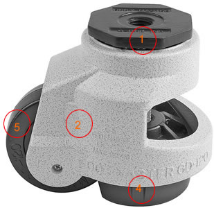 gd-120s leveling stem casters