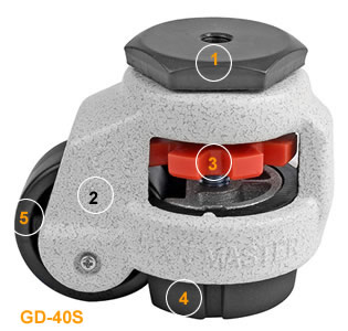 gd-40s leveling stem casters