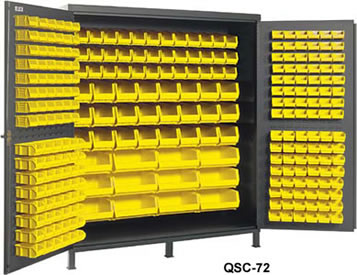 Quantum Storage Systems QSC-72 All-Welded Bin Cabinet 72W, 264 Ultra Bins, Blue
