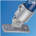 Type C58 Swivel Flange is a swivel fitting for attachement of angled pipe to a flat surface.