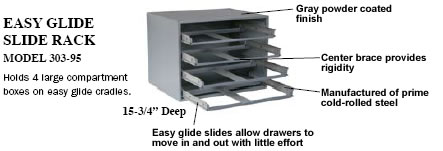 easy glide slide rack for large compartment