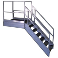 stairs with horizontal platform extensions