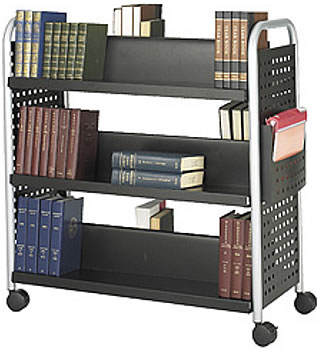 double sided book cart