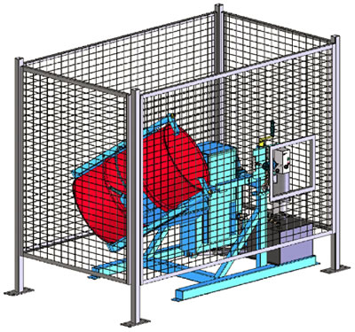 enclosures for tilt to load drum tumblers