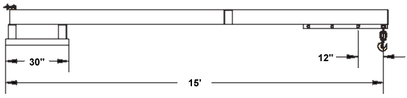 extended fork boom dimensions