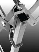 Zinc Plated, heavy-duty leg supports 1.25" square steel tubing with a double welded cross brace.