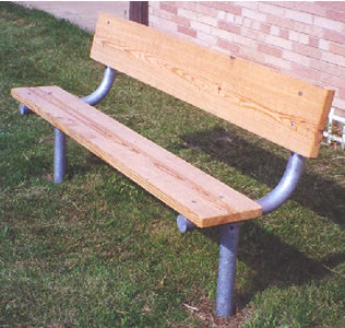 wooden stationary park benches