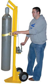 Portable Cylinder Lifters has a lightweight and functional design that is ideal for moving and lifting cylinders.