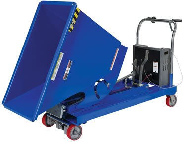 
The Portable Steel Hopper with Power Traction Drive includes built-in electric drive motor and DC battery with on-board charger. Maximum speed is 3 mph.