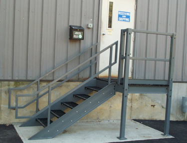 BOCA Type Stair and Landing At Receiving Entrance