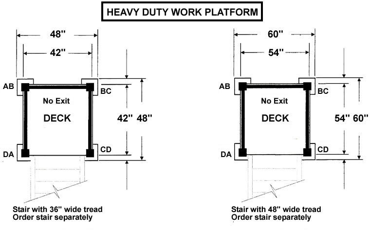 Heavy Duty Aluminum Work Platform Diagrams