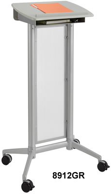 Safco Products 8919CY Executive Presentation Lectern Mobile Stand with Cabinet Cherry 