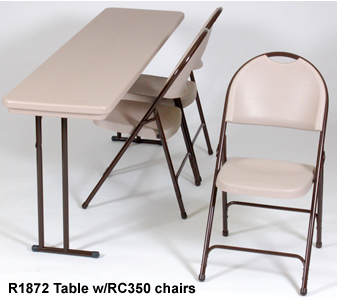 seminar table and folding chair