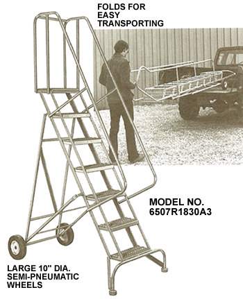 welded steel roll-n-fold ladder