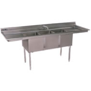 three compartment with two drainboard sinks