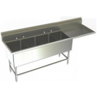 four compartment sinks with right drainboard