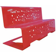 double fold steel bench with back