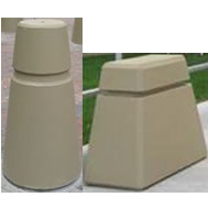 cone and rectangle bollards