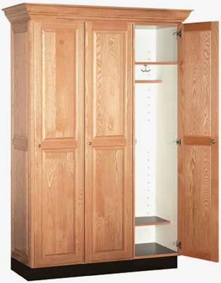 oak finish single tier lockers