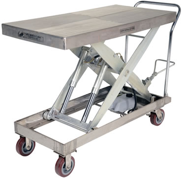 Stainless Steel Hydraulic Elevating Cart Model No. CART-2000-PSS