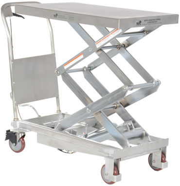 Stainless Steel Hydraulic Elevating Cart Model No. CART-800-D-PSS