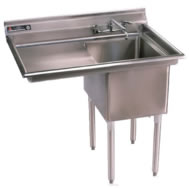 one compartment w/left drainboard sinks