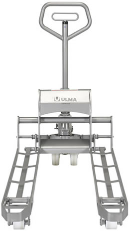 The Stainless Steel Hydraulic Hand Pump Pallet Jack has 304L stainless steel construction that is not only strong, but also simple to clean with its open fork design for thoroughly detailing the unit before and after transferring products.