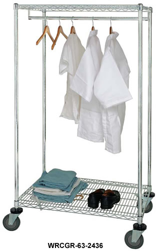 stationary and mobile wire garment racks