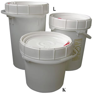 Pails with plastic handles available in bulk, contact factory.