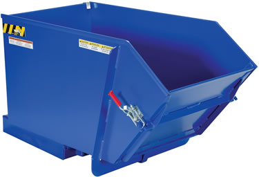 Self-Dumping Steel Hopper with Fold Down Front has a low-profile design with a drop-down front for easy shovel loading.
