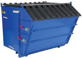 The Self-Dumping Steel Hopper with Fold Down Front offers optimum storage, disposal, and transport of bulk materials.
