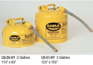 yellow type II steel safety cans