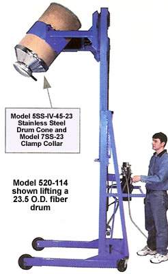 vertical lift drum pourer