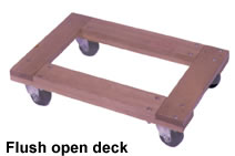 wooden dollies flush open deck
